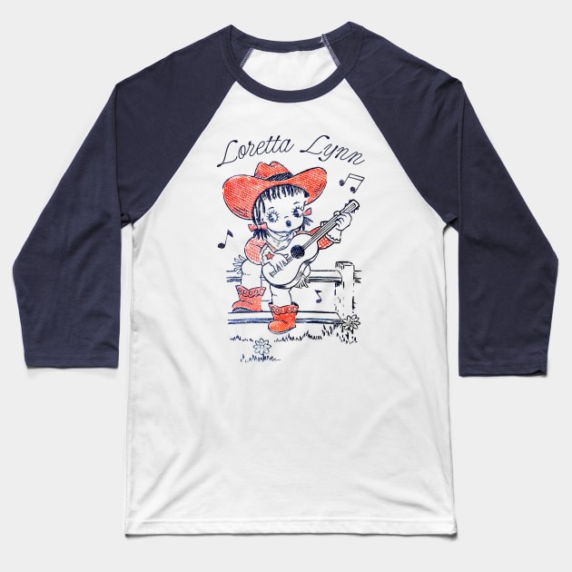 Loretta Lynn / Retro Style Country Fan Design Baseball T-Shirt by DankFutura